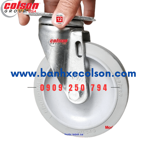 Bánh xe cao su d125 loại xoay SP Caster càng thép chịu tải 122kg