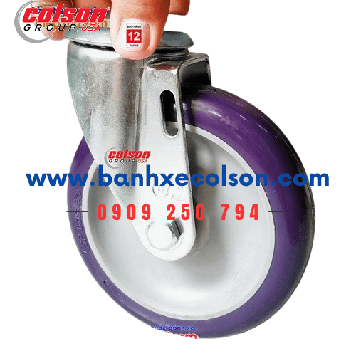 Bánh xe đẩy 125mm quay PU giá rẻ càng thép SP Caster